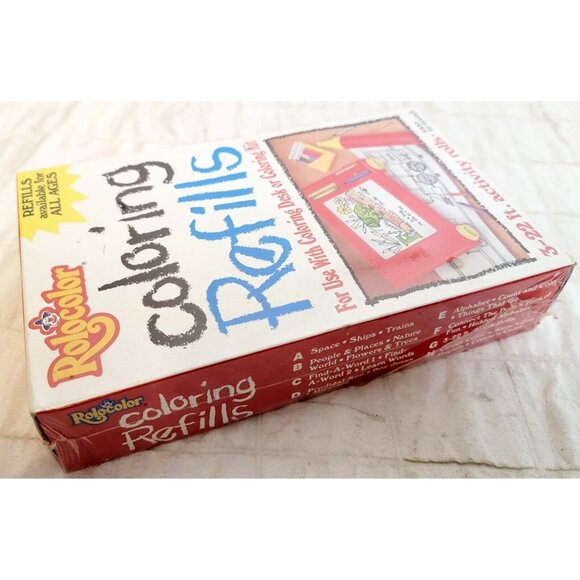 VTG 1991 3 RoloColor Coloring Refills 22 ft Rolls E Learn Alphabet Count Vehicle - Picture 2 of 5
